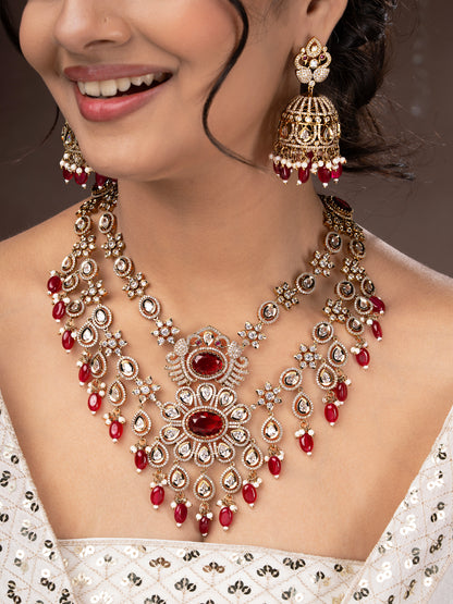Samratana Layered Moissanite Kundan Jewellery Set