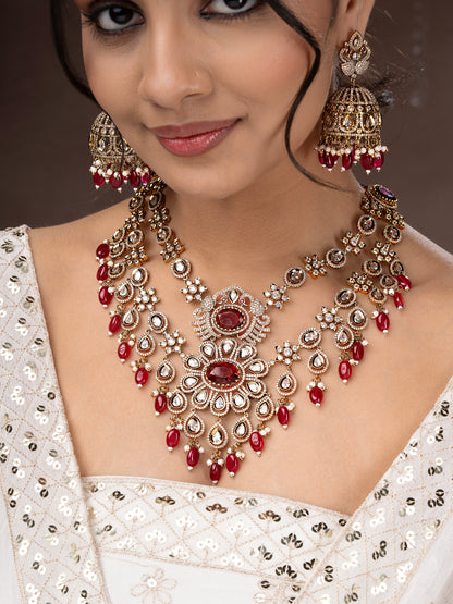 Samratana Layered Moissanite Kundan Jewellery Set