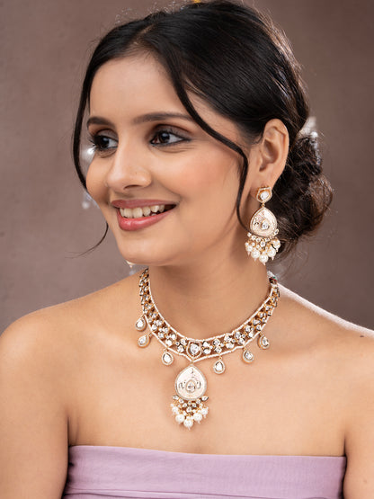 Kalaash Polki Pink Minakari Jewellery Set