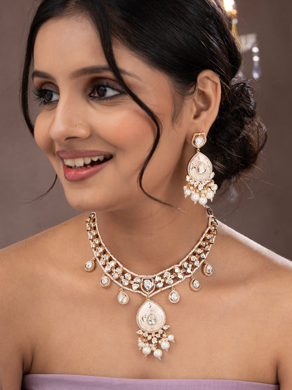 Kalaash Polki Pink Minakari Jewellery Set