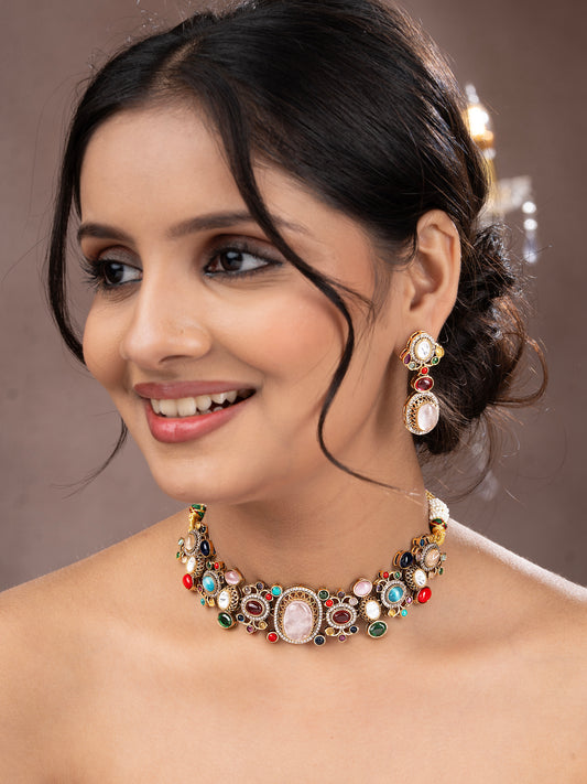 Satrangi Sabhya Choker Jewellery Set