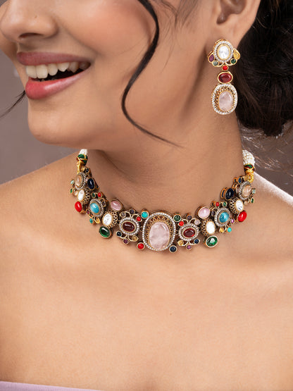 Satrangi Sabhya Choker Jewellery Set