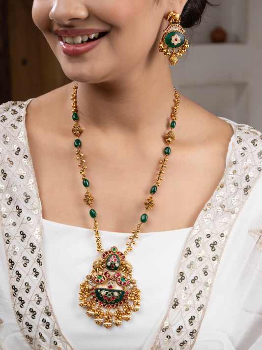 Sunehri Heritage Long Necklace Set