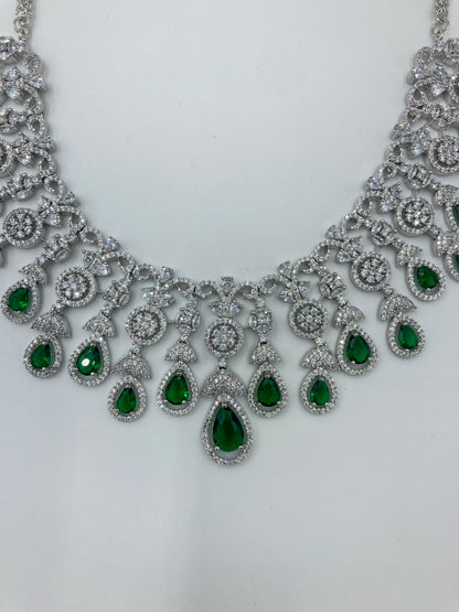 Emerald Green Jelvi Zirconia Statement Jewellery Set