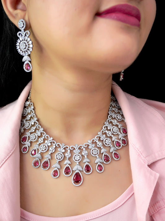 Ruby RoopShangaar Zirconia Statement Jewellery Set