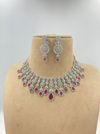 Ruby Jelvi Zirconia Statement Jewellery Set