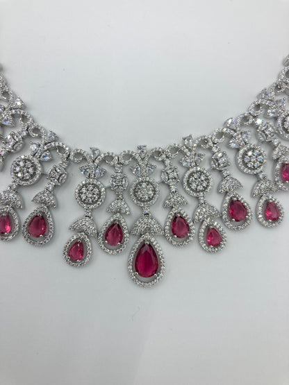 Ruby Jelvi Zirconia Statement Jewellery Set