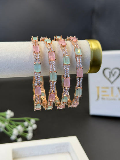 Kiara's Grace Premium AD Gold Plated Bangles