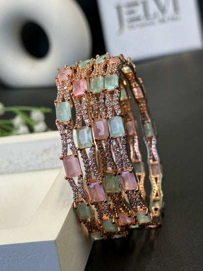 Kiara's Grace Premium AD Gold Plated Bangles