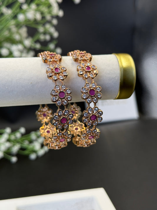 Anvika's Grace Premium AD Gold Plated Bangles
