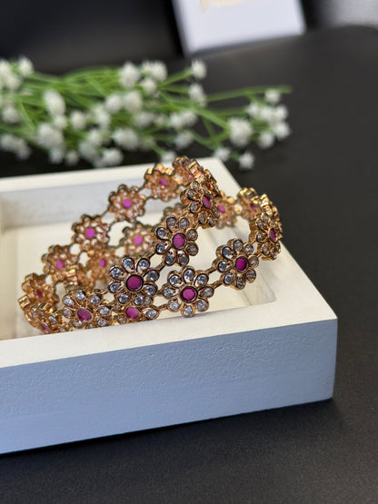Anvika's Grace Premium AD Gold Plated Bangles