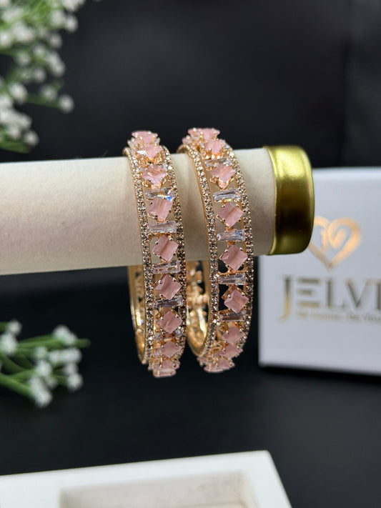 Trisha Rose Gold Plated AD Bangles for Women