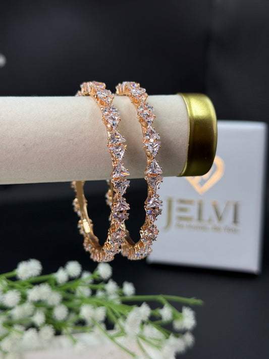 Niharika Rose Gold Plated AD Bangles for Women