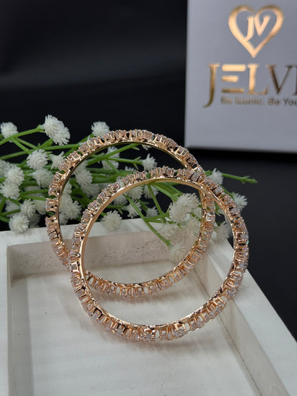 Niharika Rose Gold Plated AD Bangles for Women