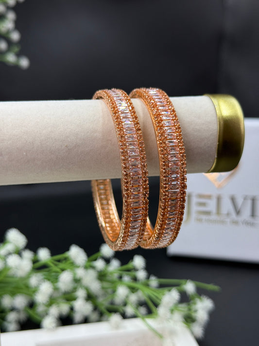 Navya Rose Gold Plated AD Bangles for Women