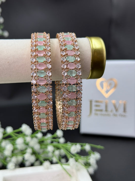 Prisha's Grace Premium AD Rose Gold Plated Bangles
