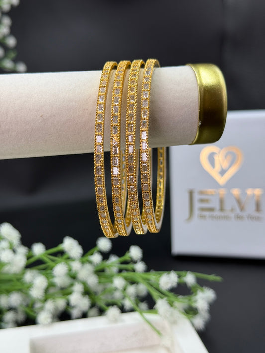 Esha Gold Plated AD Bangles for Women