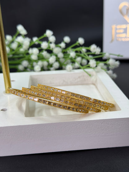 Esha Gold Plated AD Bangles for Women
