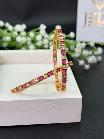 Zara Gold Plated AD Bangles for Women