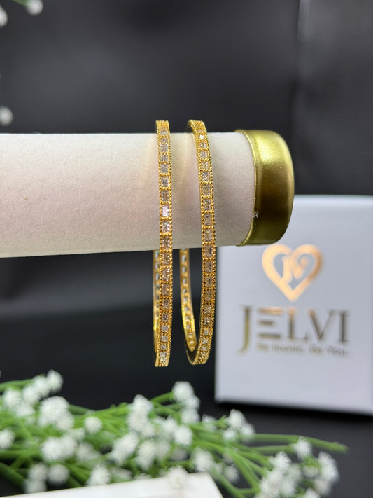 Ishita Gold Plated AD Bangles for Women