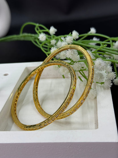 Ishita Gold Plated AD Bangles for Women