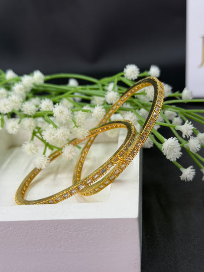 Ishita Gold Plated AD Bangles for Women