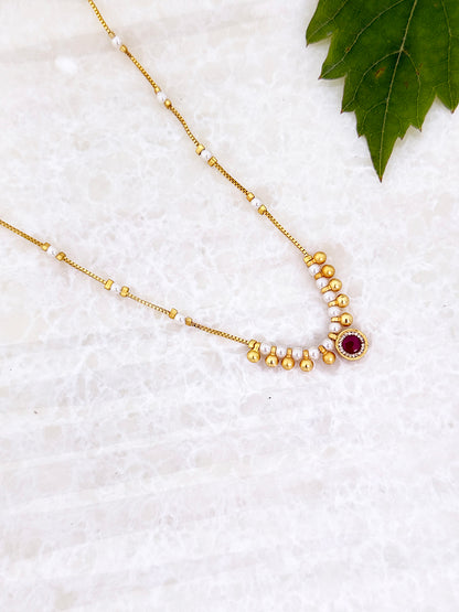 Tisha Anti-Tarnish 18k Gold Plated Necklace - Chain for Women & Girls