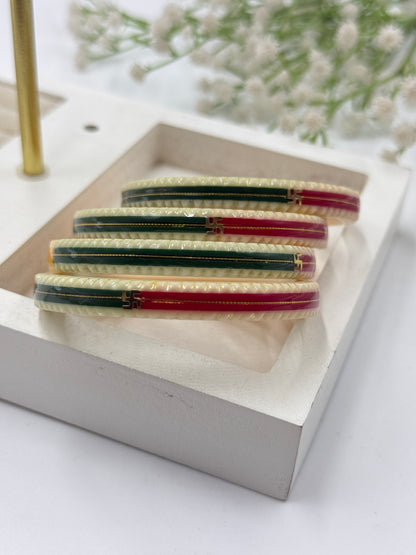 MULTICOLOR SWASTIK GOLD TAAR BANGLES