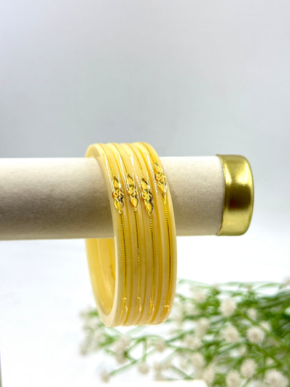 SIDDHI GOLD TAAR BANGLES - WHITE
