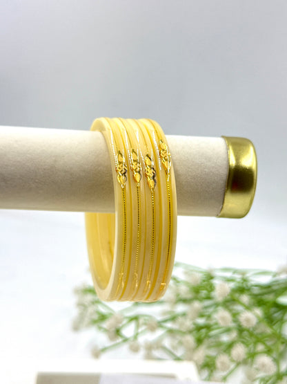 SIDDHI GOLD TAAR BANGLES - WHITE