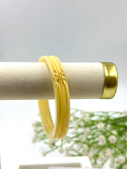 SIDDHI GOLD TAAR BANGLES - WHITE