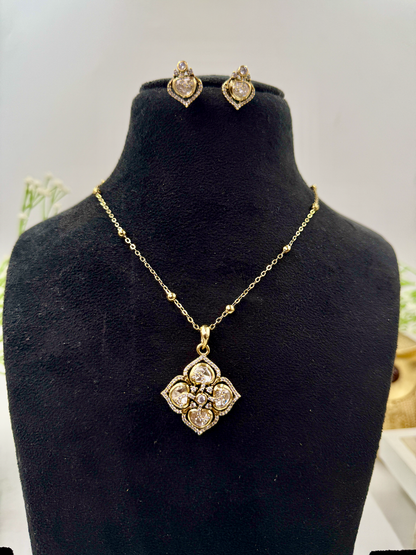 Mahira Moissanite Pendant Set with Mala