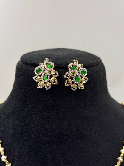 Inaya AD Pendant Set with Mala & Earrings