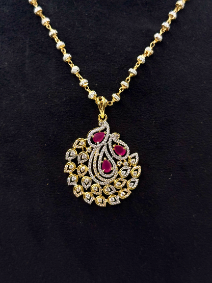 Amaira AD Pendant Set with Mala & Earrings
