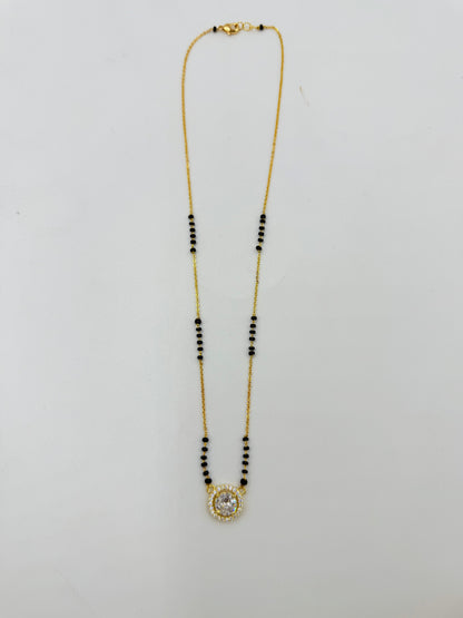 Lightweight Single Diamond Gold Plated Jhanvi Mangalsutra