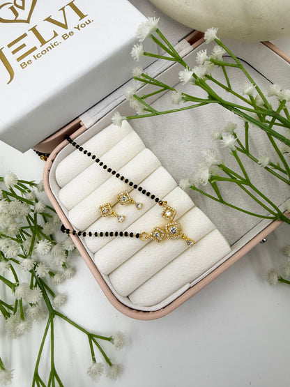 Kiyana Diamond Mangalsutra with Earrings – Gold Plated