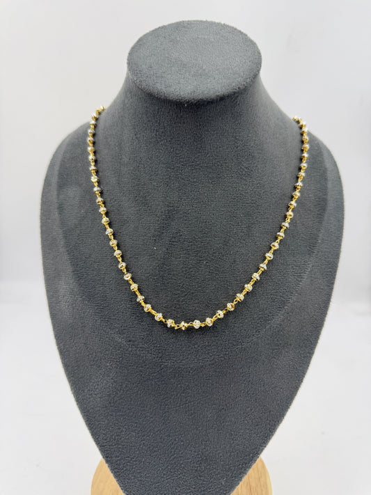 Dual Tone Matar Mala 18k Gold Plated Chain