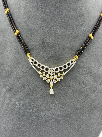 Yuvanika Diamond Mangalsutra with Earrings – 18K Gold Plated