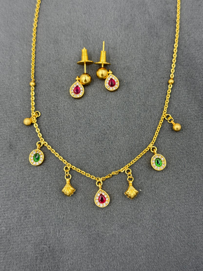 Anti-Tarnish Elayra 18k Gold Plated Necklace for Women & Girls
