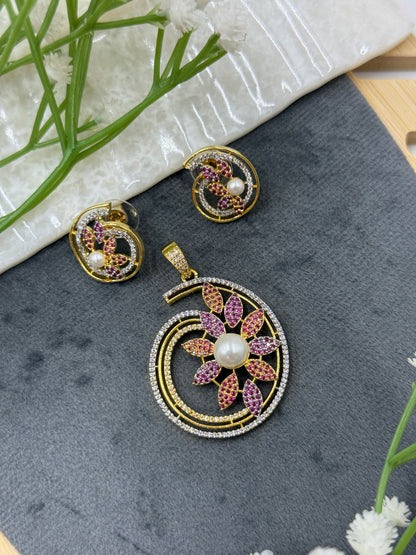 Aadhya 18K Gold Plated Pendent Set