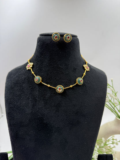 Emerald Green Vamika Jewellery Set