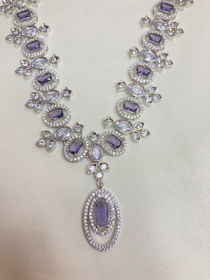 Purple Isla Zirconia Jewellery Set