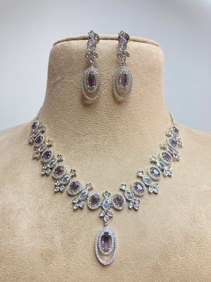 Purple Isla Zirconia Jewellery Set