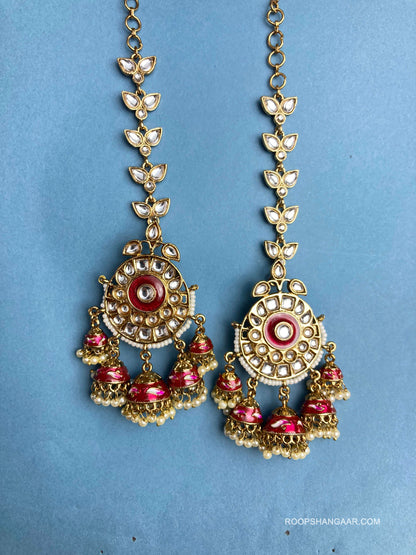 Red Jalak Jhumkis