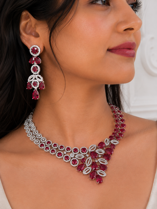 Ruby Jacqueline Zirconia Jewellery Set