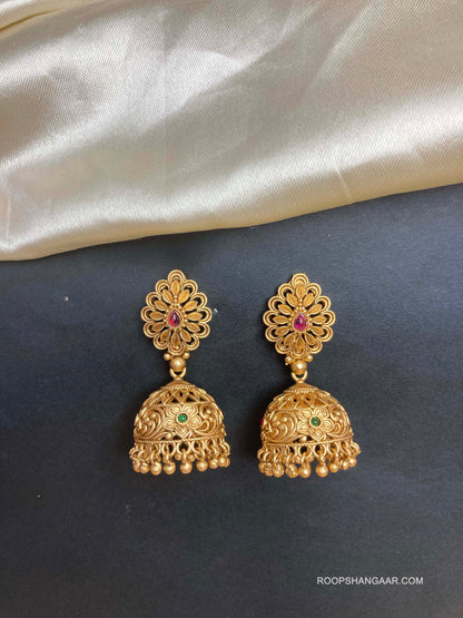 Multicolor Meera Temple Jhumkis
