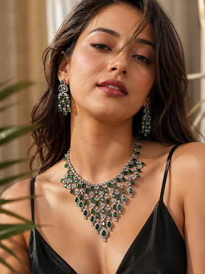 Emerald Green Megan Zirconia Jewellery Set