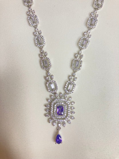 Purple Nicole Zirconia Jewellery Set
