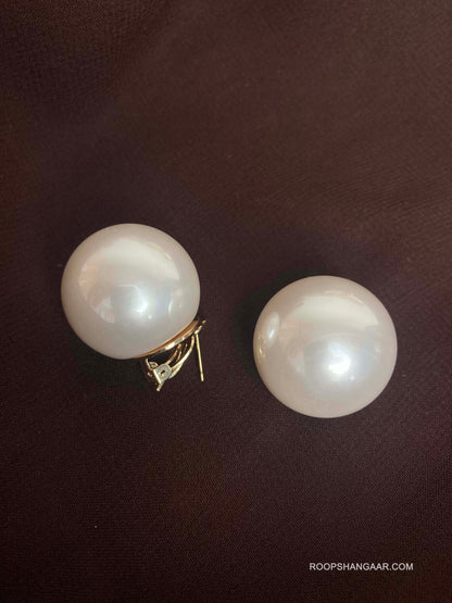 White Oversized Maren Studs