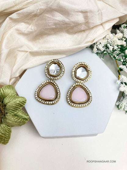 Pink Shruti Danglers